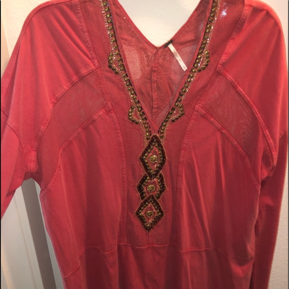 Embellished Free People Top - Picture 1 of 2